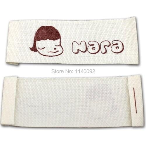 Free shipping custom clothing cotton labels printing/garment printed tags/main label/cotton collar labels brand name trademark