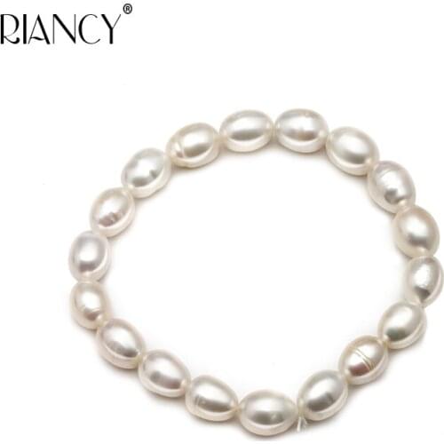 Amazing price wholesale Fashion rice shape Natural freshwater Multicolor pearl bracelet send girlfriend to send mother