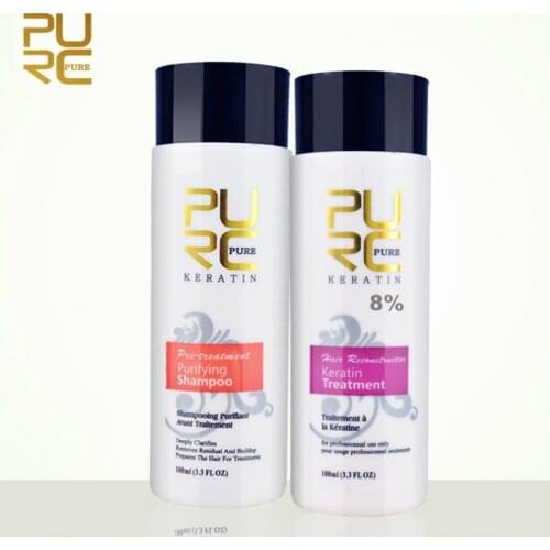 2PCS/Set Brazilian Keratin Treatment + Purifying Shampoo Pure Brazilian Keratin Hair Repair And Straighten Damage Hair Product