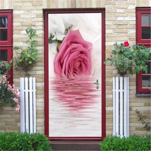 Decorative Door Sticker Vinyl Peel and Stick Wallpaper Stickers on the Doors Home Design Murals Waterproof Posters adesivo porta
