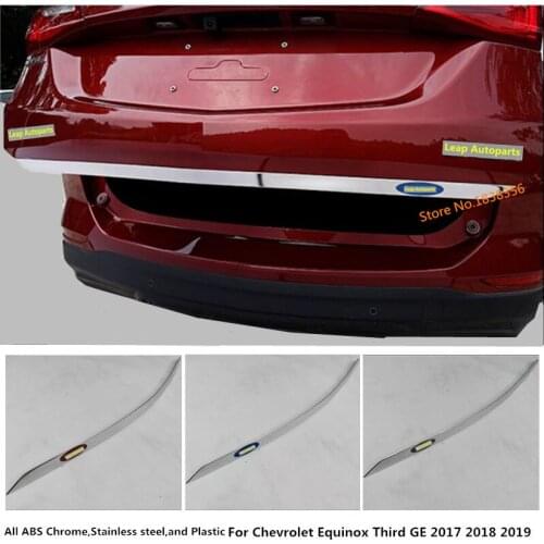 For Chevrolet Equinox Third GE 2017 2018 2019 2020 Car Stainless Steel Rear Tail Door Bottom Tailgate Trunk Lid Tail Gate Trim
