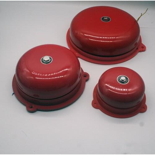 RED fire control Tradition electric bell 4/6/8 inch AC 220V High DB Alarm Bell High Quality Door bell School Factory Bell