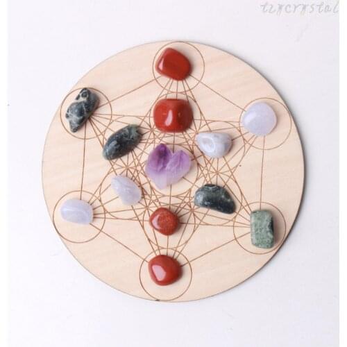 Energy Gem Crystal Meditation Grid Altar Board Set Gift