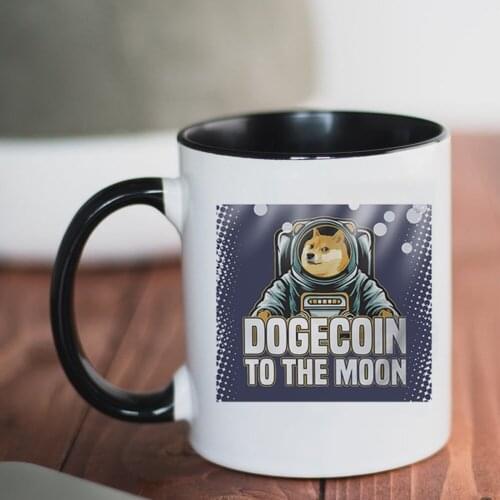 Dogecoin to The Moon Coffee Mug Funny Office Coffee Mugs 11oz Ceramic Tea Cup Husband Boy Friend Gift