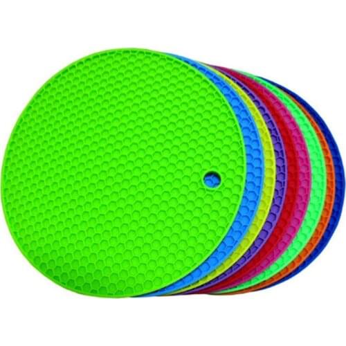 14cm Round Heat Resistant Silicone Mat Drink Cup Coasters Non-slip Pot Holder Table Placemat Kitchen Accessories Mug Mats