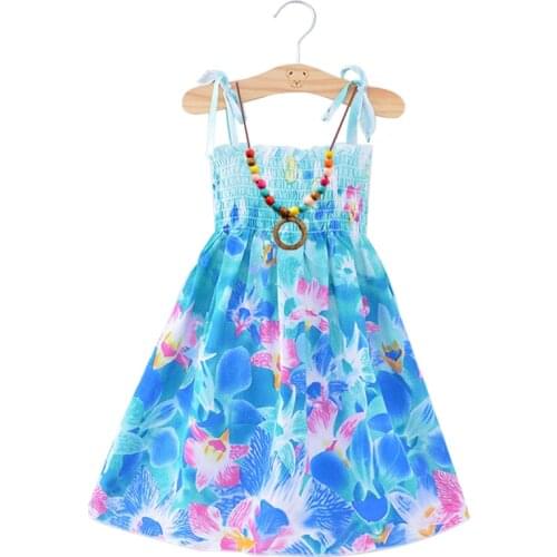 Girl Summer Bohemian Sling Ruffles Flower Dress For Princess Girls Clothes Beach Sundress Dress Up Clothing 2 4 6 8 12 Years