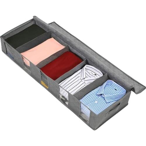 Under Bed Storage Bag Quilt Blanket Clothes Storage Bin Box Divider Folding Closet Organizer Clothing Container