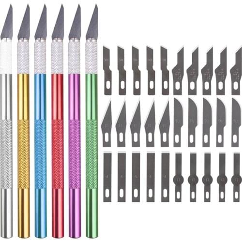 Blade Metal Handle Scalpel Knife Wood Paper Cutter Craft Pen Engraving Cutting Supplies DIY Stationery Utility Knife