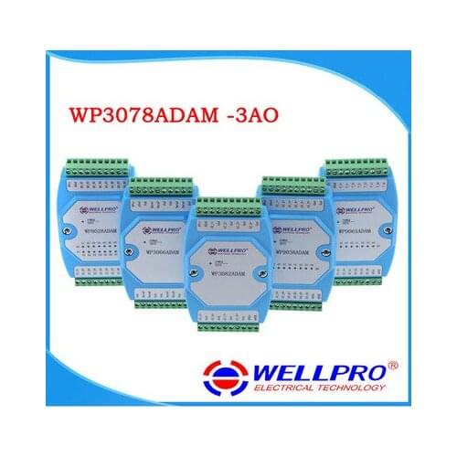 3 Channels 4-20mA DC Current Analog Output Module, 3AO RS485 Modbus RTU Remote Data Acquisition, ADAM DIN Rail