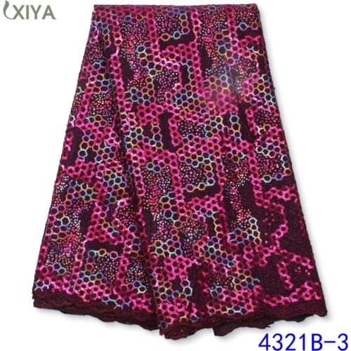 Nigerian Velvet Lace Fabric High Quality African Sequence Lace Fabric for Wedding Party French Tulle Lace with Sequins APW4321B