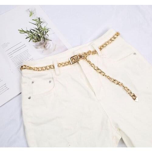 New Elegant Women Metal Adjustable Thin Ladies Waist Chain Women Strap Dress Belt 110cm Long Jeans Belt Apparel Accessories