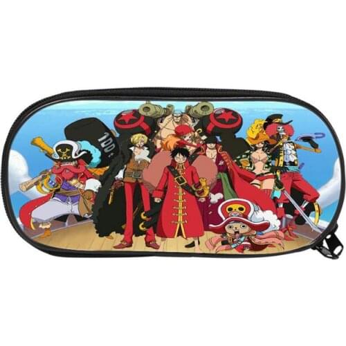 New Cartoon One Piece Anime Children Pencil bag Vertical Square Student Pencil Case Kids School Supplies Stationery Storage Box