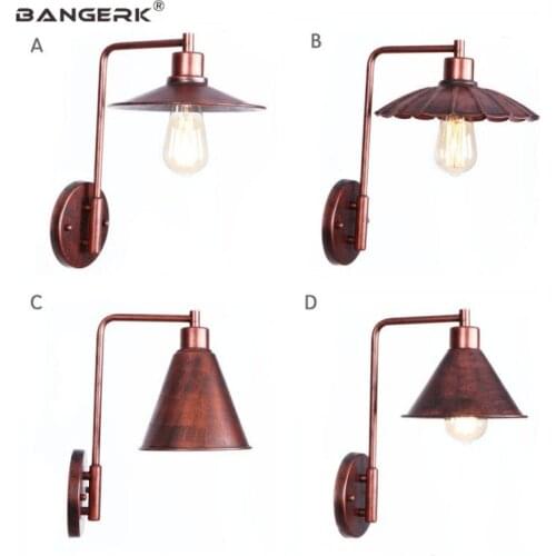 Industrial Loft Decor Retro Sconce Wall Lights Vintage Edison LED Wall Lamp Bedside Home Indoor Lighting Iron Black/White/Rust