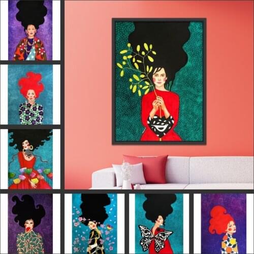 Modern Nordic Figure Characters Canvas Painting Abstract Girl Posters and Prints Cuadros Wall Art Pictures for Home Decoration