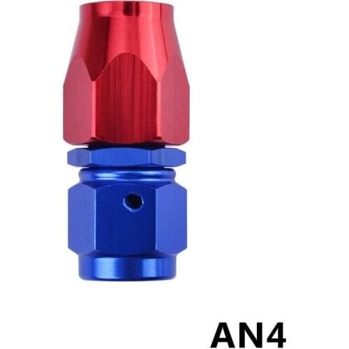 SPEEDWOW Universal AN4 Fuel Line Enforced Hose End Aluminum Oil Cooler Fittings 0 45 90 Degree Adapter Car Accessories Red-blue