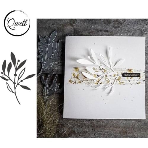 QWELL Branch with Leaves Metal Cutting Dies for Scrapbooking and Card Making Paper Embossing Craft New 2019 die cuts