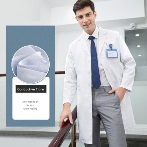 High Quality White Gown Lab Coat Hospital Doctor Slim Nurse Uniform Spa Uniform Nursing Scrubs Medical Clothing Men Women