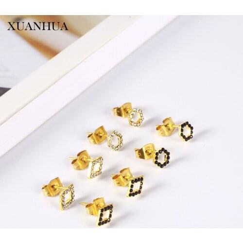 XUANHUA Stainless steel Jewelry Woman vogue 2019 Charm Stud Earrings for Women Fine Jewelry Accessories Bohemian Mass effect