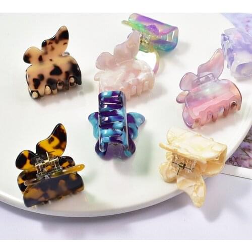 Korean Style Acetate Hair Claw for Women Girls Temperament Hairpin Simple Geometric Top Hair Clip Cute Hair Accessories Headwear