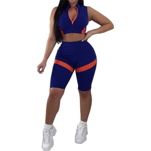 2019 2 Piece Set Women Sexy Crop Top And Pants Two Piece Outfits Women For Summer Striped Drawstring Tracksuit Women Short Set