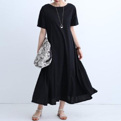 Ladies Short Sleeve O Neckline Simple Style Casual Lazy Time Midi Dress Feature Back With Bow Ties
