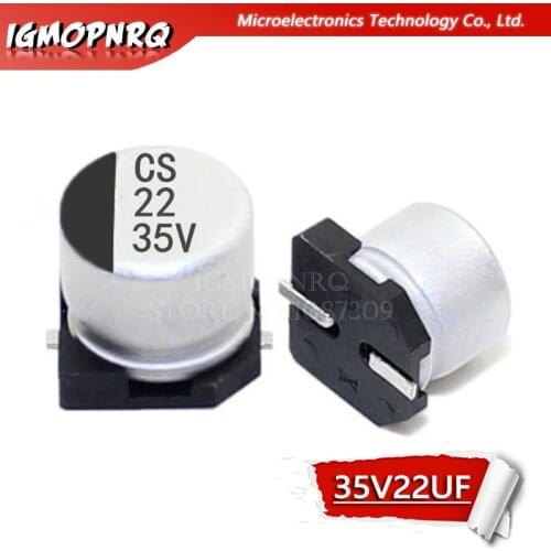 10PCS Electrolytic capacitor 35V22UF 5*5mm SMD aluminum electrolytic capacitor 22uf 35v