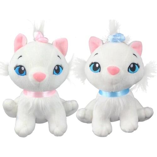 18cm 2 Colors Alice in Wonderland White Marie Cat Princess Kawaii Animal Pet Plush Pelushe Soft Stuffed Toys Dolls Kids Gift