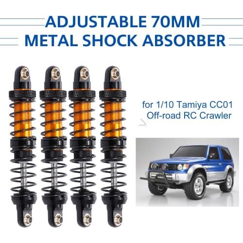 4pcs Adjustable 70mm 80mm Metal Shock Absorber Damper for 1/10 Tamiya CC01 RC Crawler Off-road Car