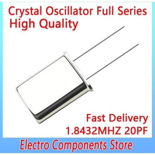 5PCS/Lot 2Pin 49U DIP In-line Passive Crystal Oscillator U-shaped Through Hole Type 1.8432MHZ Resonator 1.8432M 20PF ±20PPM
