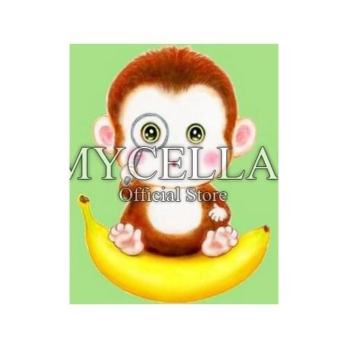 5D Diy Diamond Painting Cross Stitch Animals Diamond Mosaic Pictures Monkey Diamond Embroidery Full Round Rhinestone Mosaic