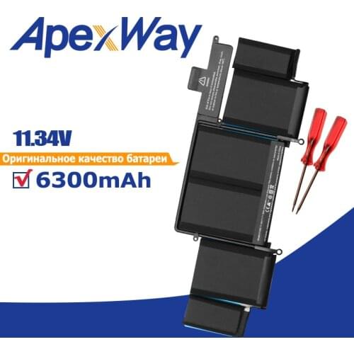Apexway A1493 Laptop Battery for Apple Macbook Pro Retina13-INCH A1502 ME864 ME866LL/A 020-8148 Late 2013 Mid 2014 + Screwdriver