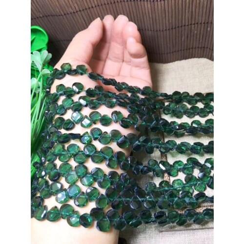 Green quartz drop faceted 8mm for DIY jewelry making loose beads FPPJ wholesale beads nature gemstone