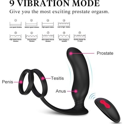 Anal Plug Sex Toys Prostate Massager Male Masturbator Vibrators Delay Ejaculation Penis Ring Wireless Adult Butt G-Spot For Men