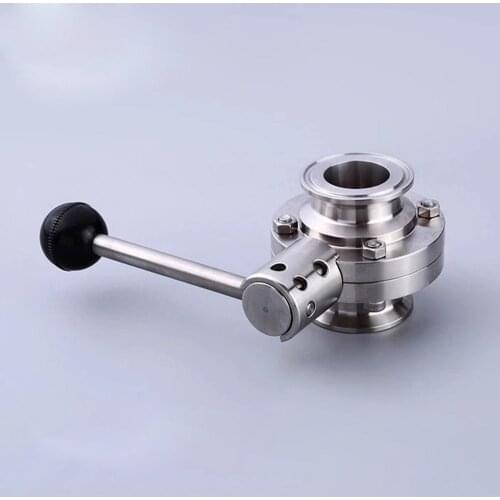 Free Shipping Butterfly Valve 3" (76mm) Sanitary Stainless Steel SUS304 Ferrule OD 91mm