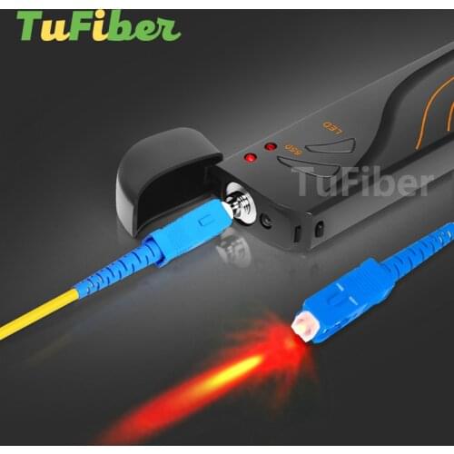 Free Shipping Optical Fiber 15Km Red Laser Pen Visual Fault Locator FTTH Fiber Optic Test VFL USB Charging LED Lighting Pen