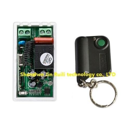 NEW AC220V 1CH 10A Receiver Remote Control Garage Door RF Wireless Remote Control Switch System1X Transmitter + 1 X Receiver