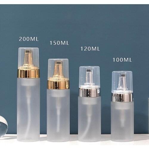 Mousse frosted foam bottle Soap dispenser facial cleanser foaming jar 100ml-200ml golden&silver plated pump head cosmetic packag