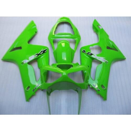 Injection molding plastic fairing kit for Kawasaki Ninja ZX6R 03 04 green black fairings set ZX6R 2003 2004 OT08