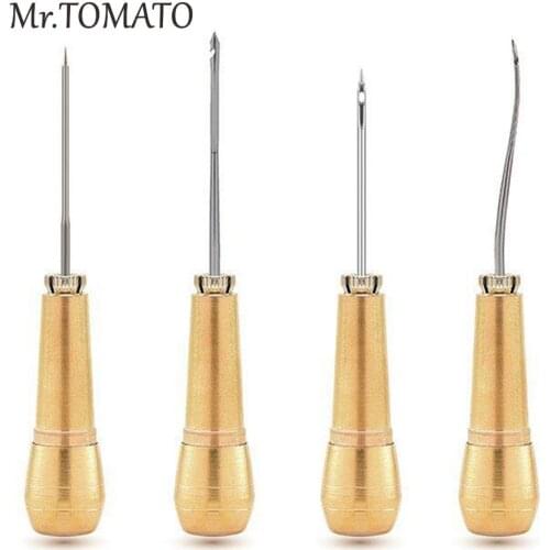 Brass handle steel Awl Sewing Tool Canvas Leather Tent Sewing Awl Hand Stitcher Leather Craft Needle Kit Fix Tool