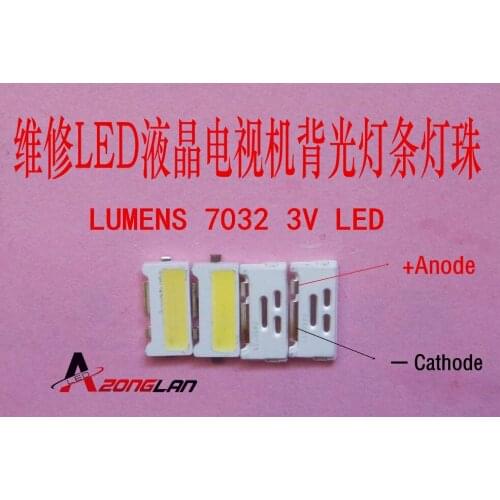 LUMENS LED Backlight Edge LED Series 0.7W 3V 7032 Cool white For SAMSUNG LED LCD Backlight TV Applicatio A150GKCBBUP5A 50PCS