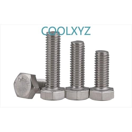 [m3-m8] 304 stainless steel external hexagon screw extended full thread external hexagon bolt / screw DIN933 10PCS