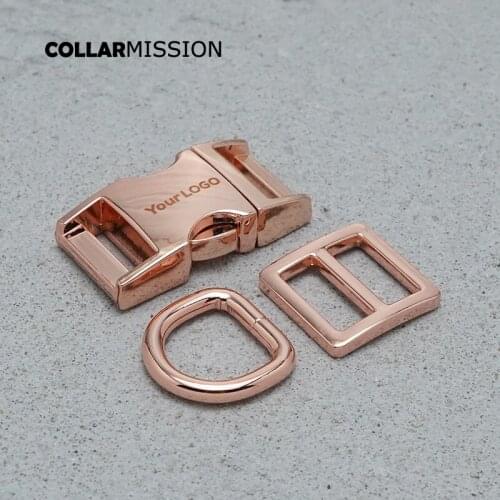Metal plated engraving buckle 15mm (metal buckle+ adjust buckle+ D ring) for backpack bag webbing DIY pet collar DIY accessories