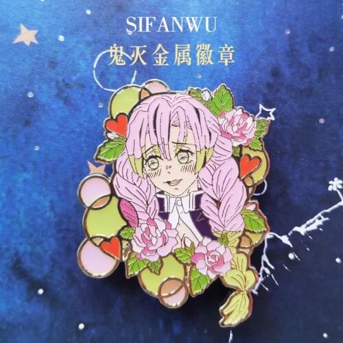 Demon Slayer Kimetsu No Yaiba Kanroji Mitsuri Metal Badge Brooch Pin Gift New Creative Fashion Hot C