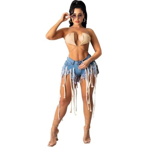 Fashion Women Short Jeans Pants Lace Up Bandage Denim Trousers Jeans Woman High Waist Streetwear Shorts Jeans