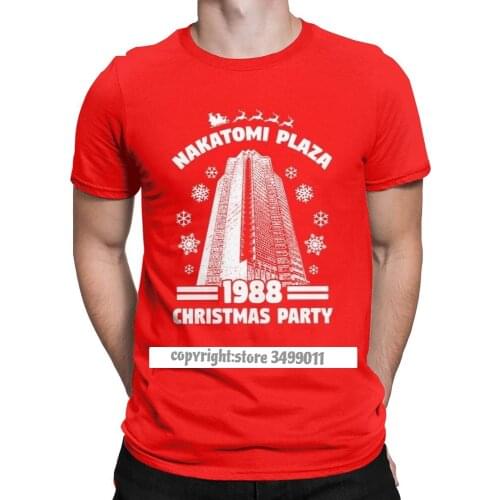 Mens Tshirts Nakatomi Plaza Funny Christmas Party 1988 Tee Shirt O Neck Clothes Cotton Tee Shirt