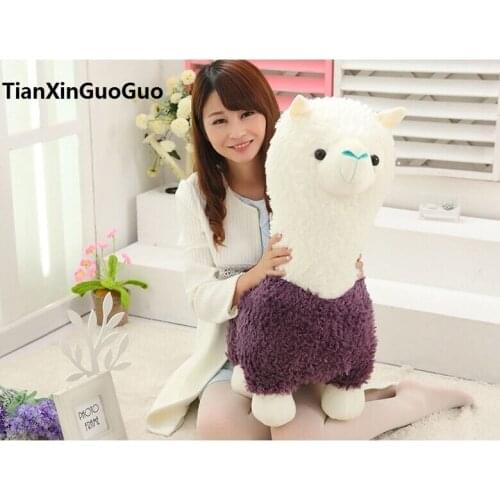 Stuffed toy large 65cm cartoon purple alpaca sheep plush toy, soft throw pillow birthday gift h2970