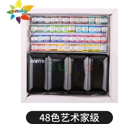 12 16 24 48 70 color OEM lucas artist Solid watercolor pigment scholar watercolor paint Sketching hand painting illustration set