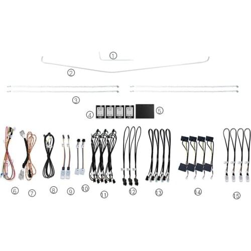 10 Colors Set Decorative LED Atmosphere Lamp illuminated Strip Neon Ambient Light For Volkswagen Passat 2019-2020 Screen Control