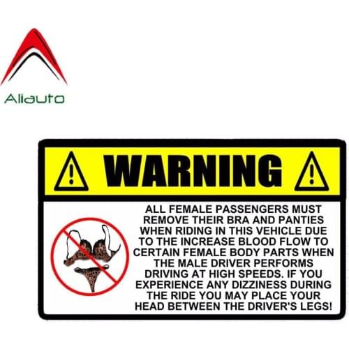 Aliauto Funny Car Sticker Accessories Warning Sexy No BRA & PANTIES Windows Decal for Volkswagn Polo Golf 16cm*9cm