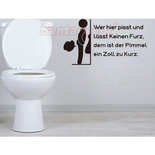 German Sticker Design Wer Hier Pisst Und Laesst Keinen Furz Wall Art Decal Home Decor WC Wallpaper Humor House Decoration